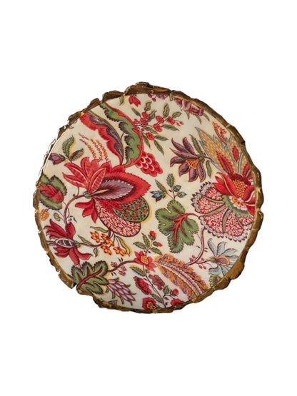 Crimson Blossom Round Platter