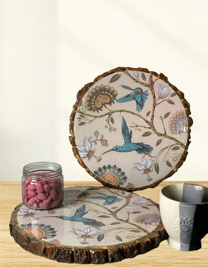 Hummingbird Haven Round  Platter