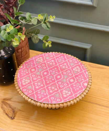 Classic Pink Tapestry cake stand